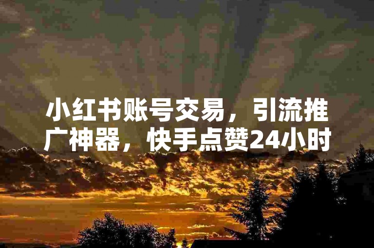 小红书账号交易，引流推广神器，快手点赞24小时下单微信支付，ios软件分身多开软件。