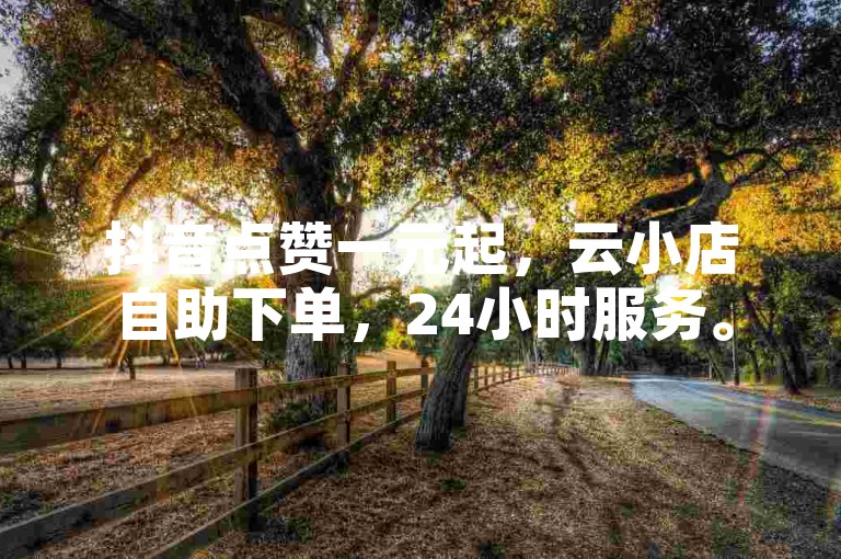 抖音点赞一元起，云小店自助下单，24小时服务。