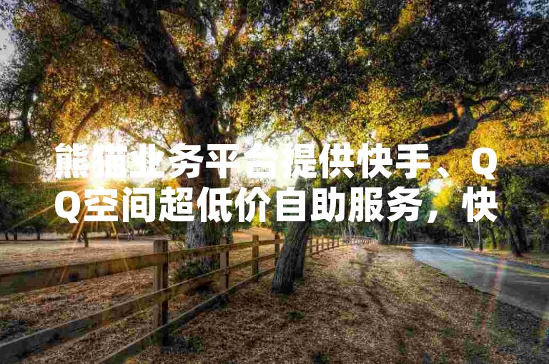 熊猫业务平台提供快手、QQ空间超低价自助服务，快来体验！