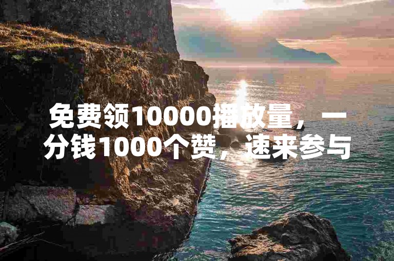 免费领10000播放量，一分钱1000个赞，速来参与！