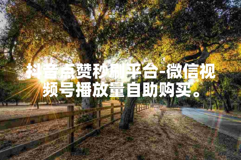 抖音点赞秒刷平台-微信视频号播放量自助购买。