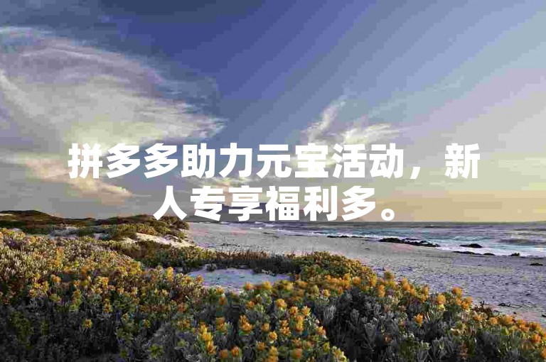 拼多多助力元宝活动，新人专享福利多。