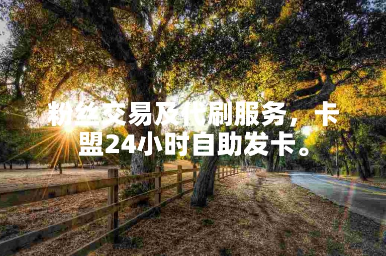 粉丝交易及代刷服务，卡盟24小时自助发卡。