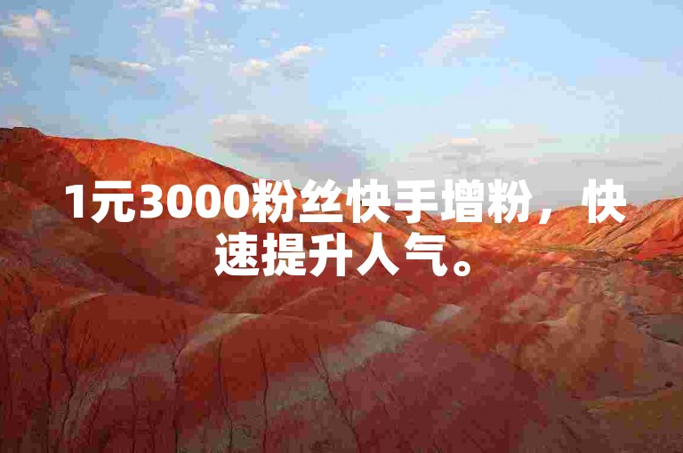 1元3000粉丝快手增粉，快速提升人气。