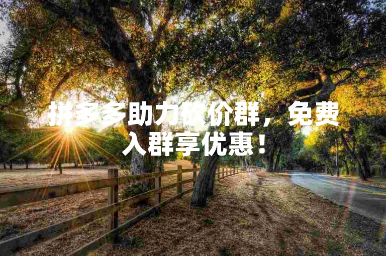 拼多多助力砍价群，免费入群享优惠！