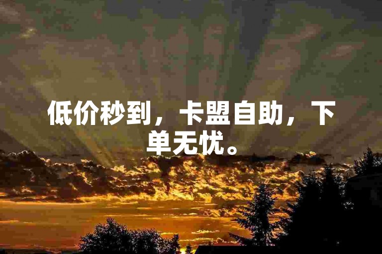 低价秒到，卡盟自助，下单无忧。
