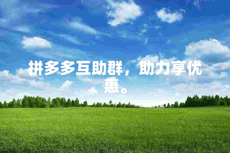 拼多多互助群，助力享优惠。