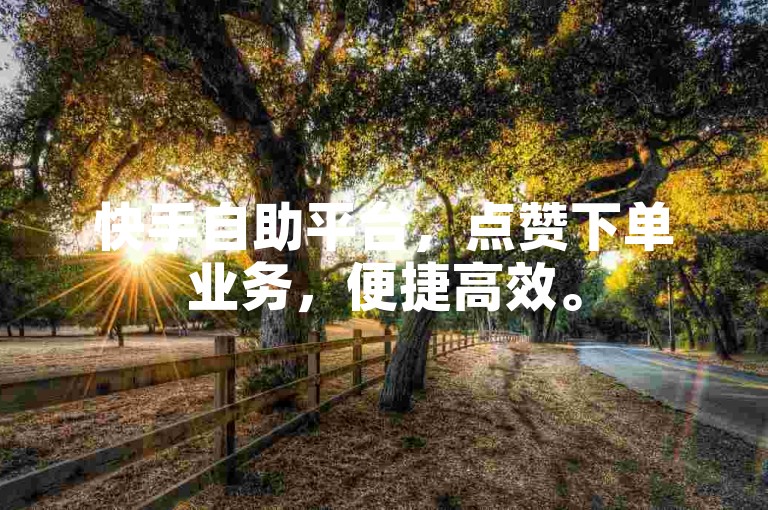 快手自助平台，点赞下单业务，便捷高效。