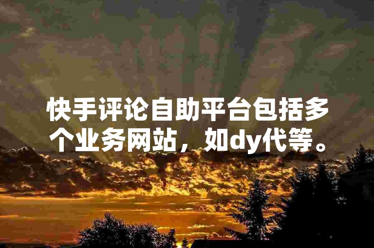 快手评论自助平台包括多个业务网站，如dy代等。