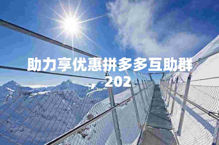 助力享优惠拼多多互助群，2025新潮流。