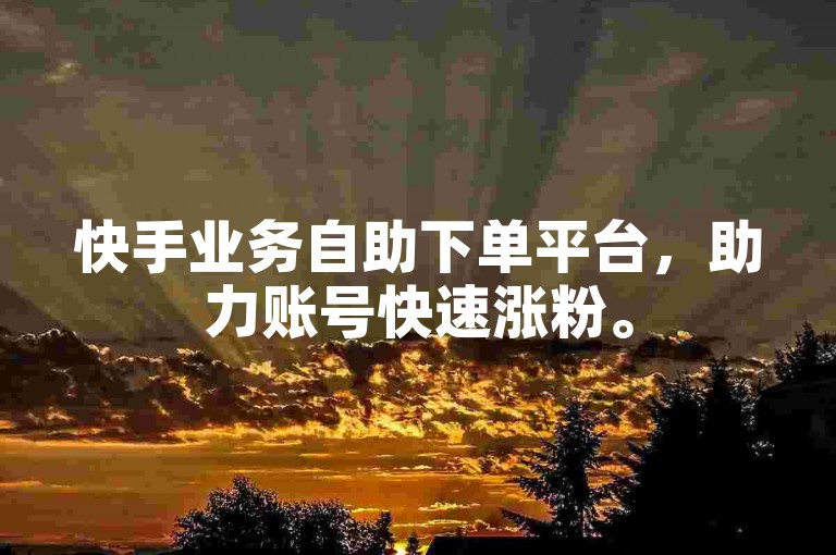 快手业务自助下单平台，助力账号快速涨粉。