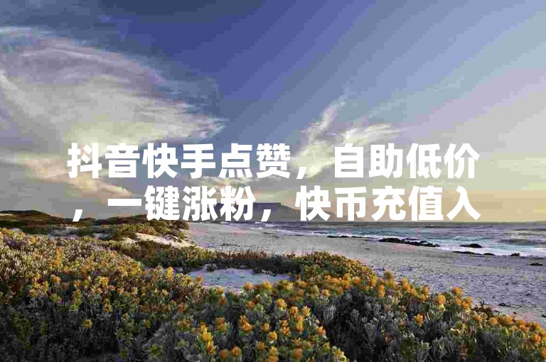 抖音快手点赞，自助低价，一键涨粉，快币充值入口。