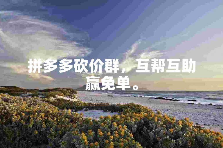 拼多多砍价群，互帮互助赢免单。