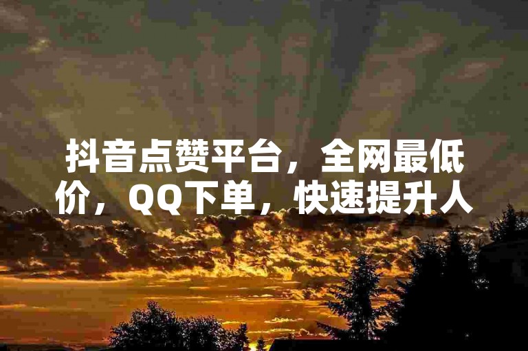 抖音点赞平台，全网最低价，QQ下单，快速提升人气。