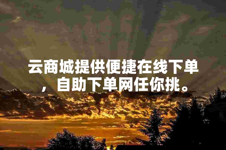 云商城提供便捷在线下单，自助下单网任你挑。
