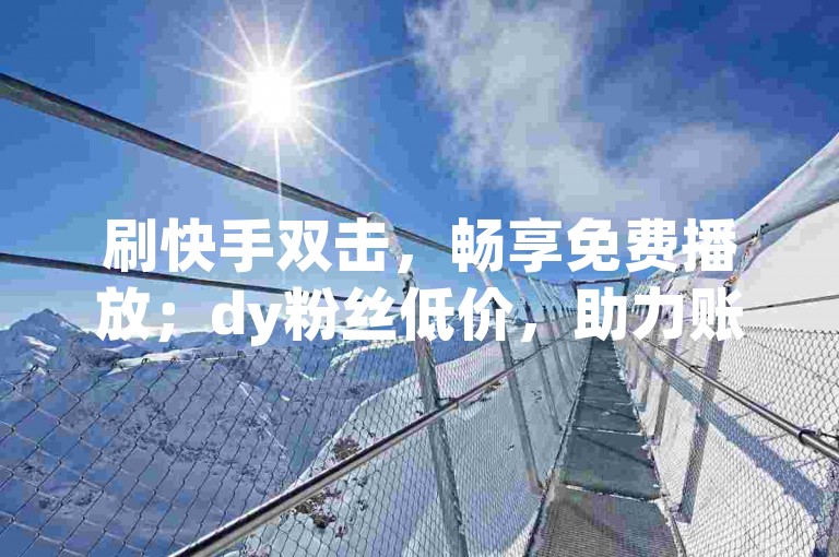 刷快手双击，畅享免费播放；dy粉丝低价，助力账号成长。