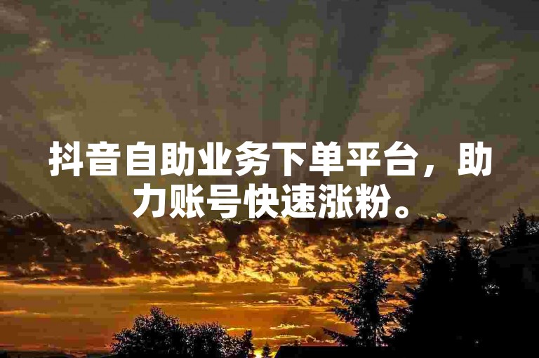 抖音自助业务下单平台，助力账号快速涨粉。