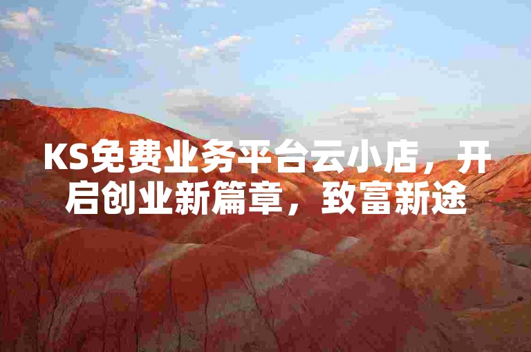 KS免费业务平台云小店，开启创业新篇章，致富新途径！