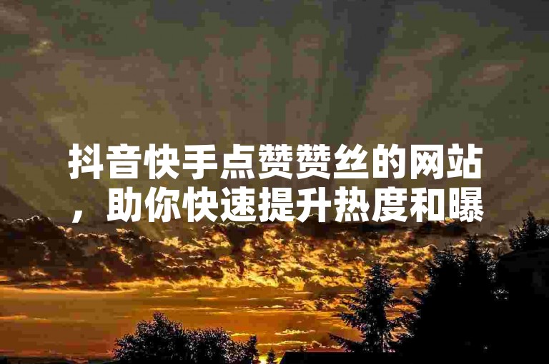 抖音快手点赞赞丝的网站，助你快速提升热度和曝光！