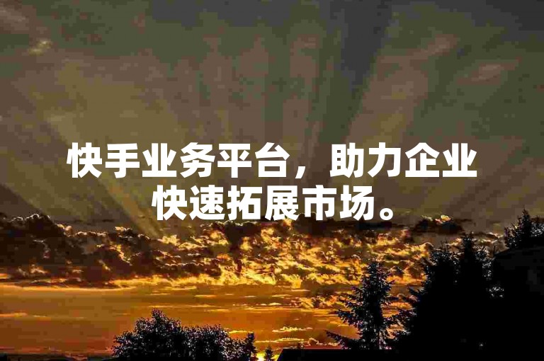 快手业务平台，助力企业快速拓展市场。