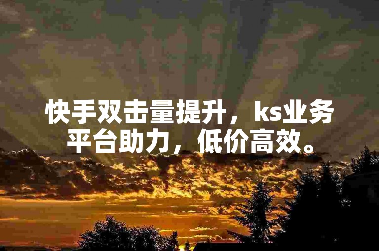 快手双击量提升，ks业务平台助力，低价高效。