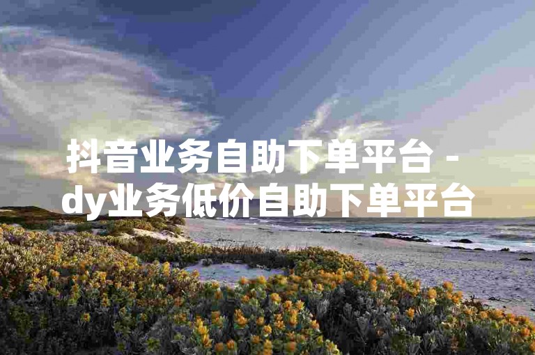 抖音业务自助下单平台 - dy业务低价自助下单平台 代理