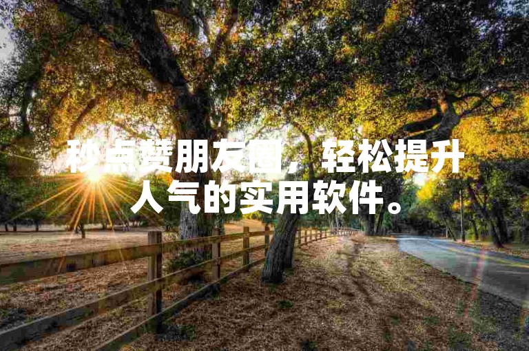 秒点赞朋友圈，轻松提升人气的实用软件。