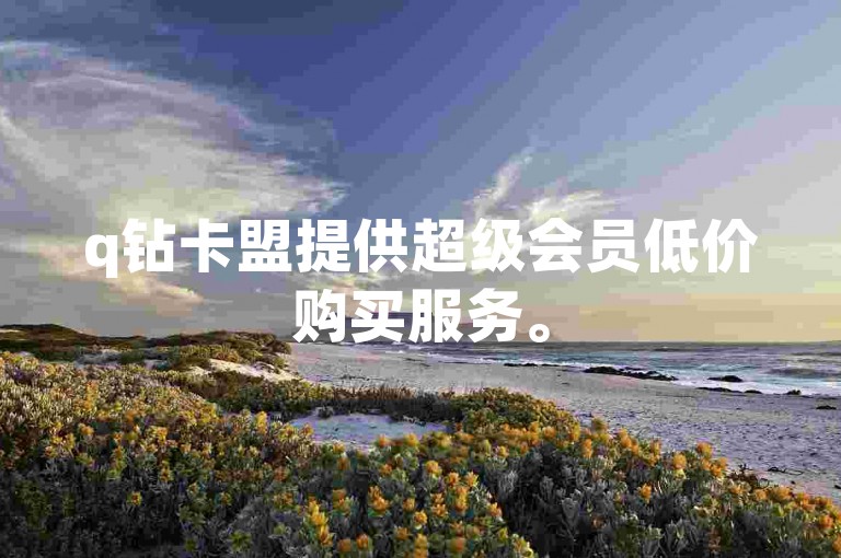q钻卡盟提供超级会员低价购买服务。