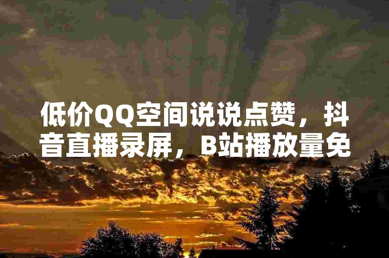 低价QQ空间说说点赞，抖音直播录屏，B站播放量免费下单。