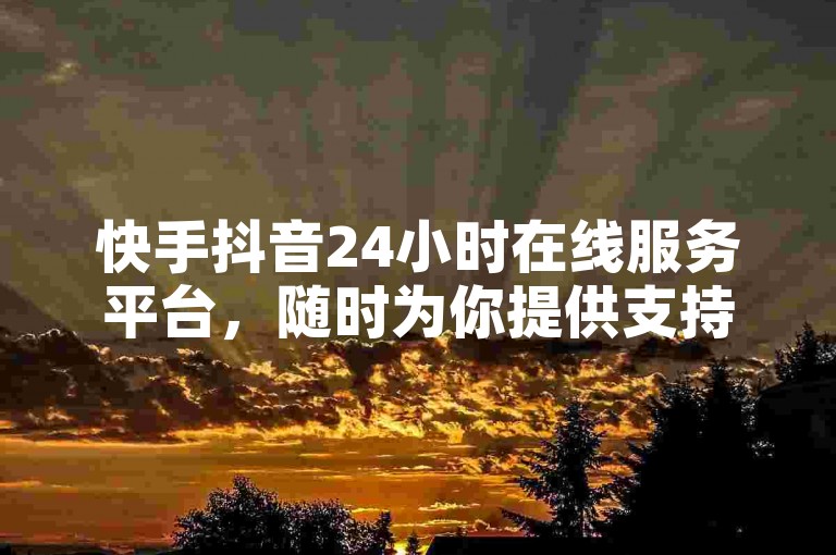 快手抖音24小时在线服务平台，随时为你提供支持。