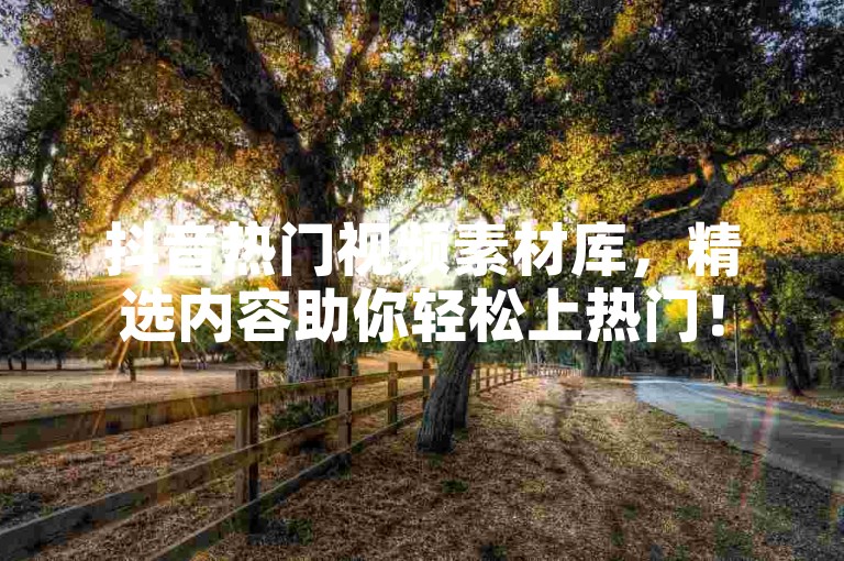 抖音热门视频素材库，精选内容助你轻松上热门！