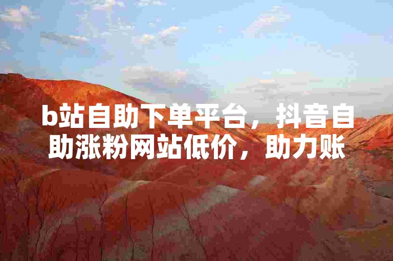 b站自助下单平台，抖音自助涨粉网站低价，助力账号成长。