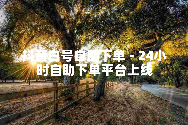 抖音白号自助下单 - 24小时自助下单平台上线