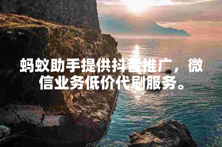 蚂蚁助手提供抖音推广，微信业务低价代刷服务。
