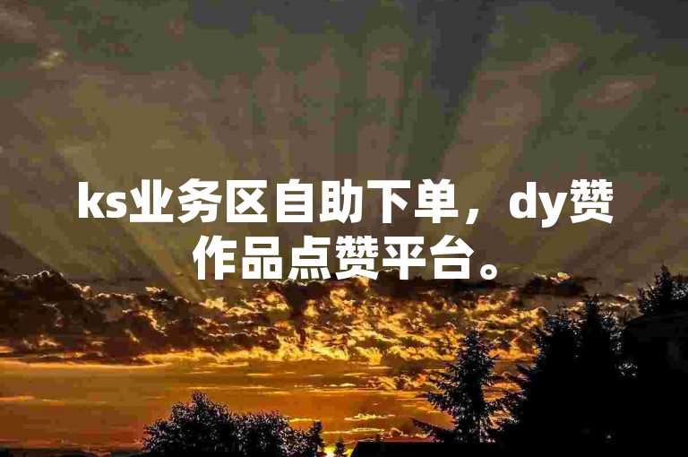 ks业务区自助下单，dy赞作品点赞平台。
