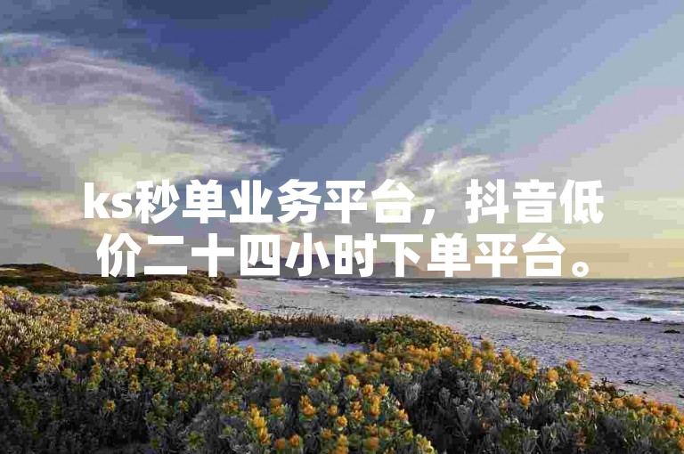 ks秒单业务平台，抖音低价二十四小时下单平台。