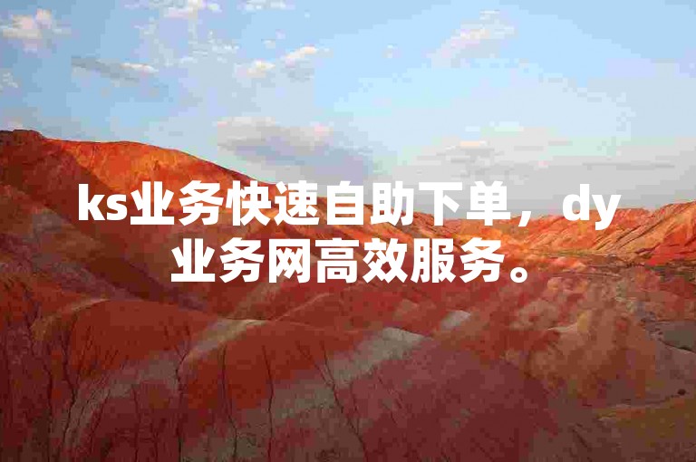 ks业务快速自助下单，dy业务网高效服务。