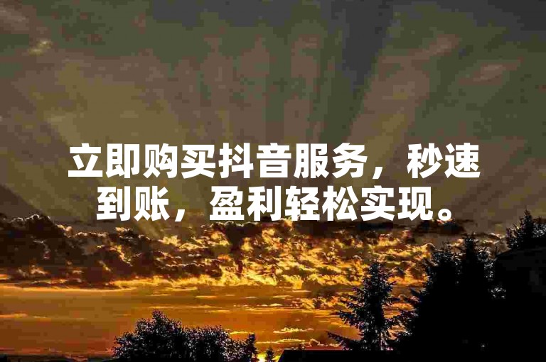 立即购买抖音服务，秒速到账，盈利轻松实现。