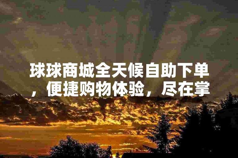 球球商城全天候自助下单，便捷购物体验，尽在掌握。