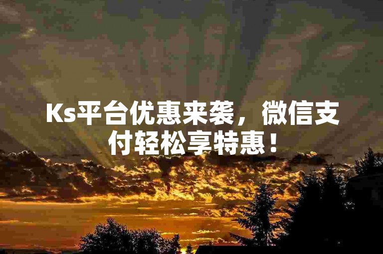 Ks平台优惠来袭，微信支付轻松享特惠！