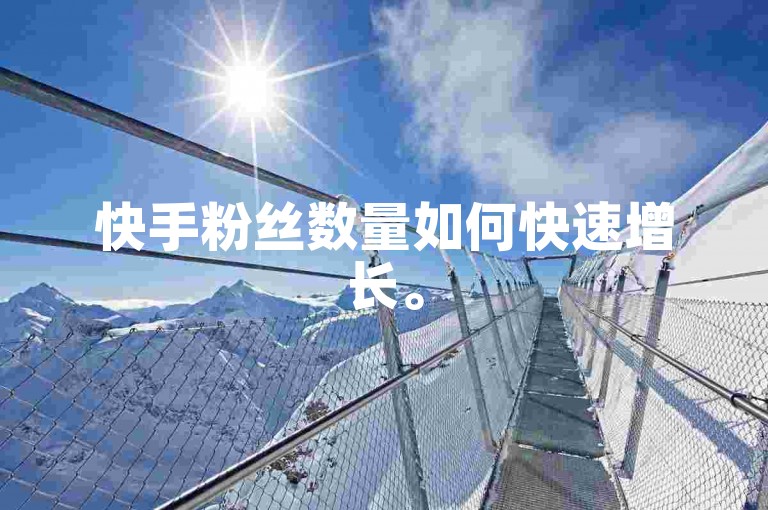 快手粉丝数量如何快速增长。