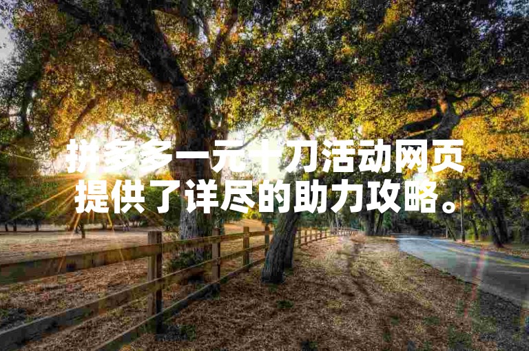 拼多多一元十刀活动网页提供了详尽的助力攻略。