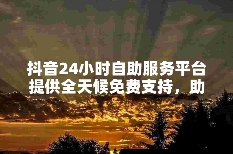 抖音24小时自助服务平台提供全天候免费支持，助您轻松掌握使用技巧。