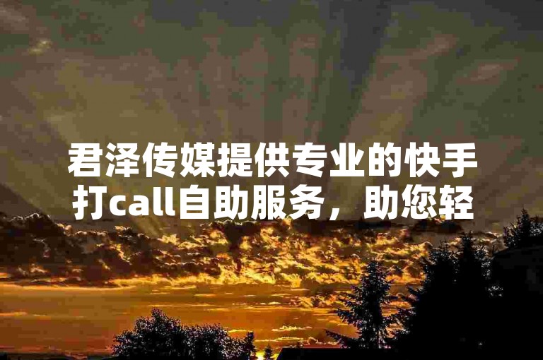 君泽传媒提供专业的快手打call自助服务，助您轻松提升视频热度。