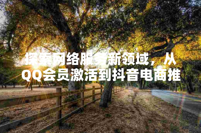 探索网络服务新领域，从QQ会员激活到抖音电商推广，再到快手经济型自助服务及B站游戏直播，一站式满足您的多样化需求。