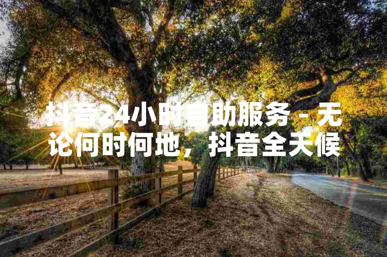 抖音24小时自助服务 - 无论何时何地，抖音全天候自助服务都能迅速响应您的需求！