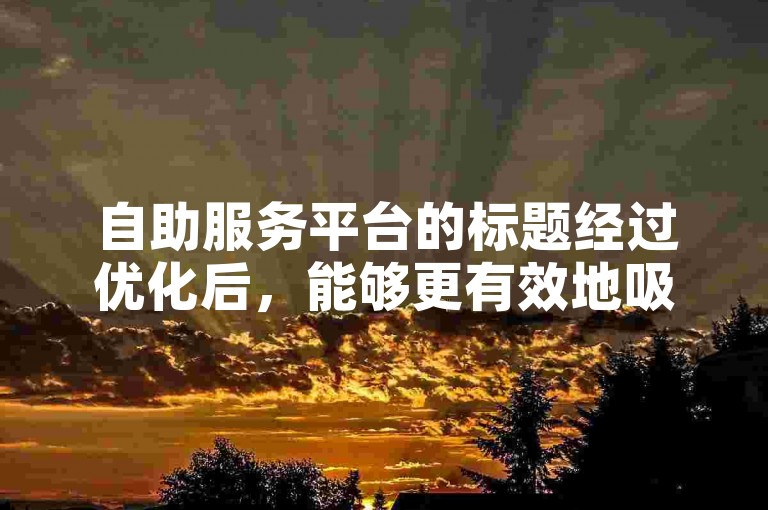 自助服务平台的标题经过优化后，能够更有效地吸引用户并提升使用体验。