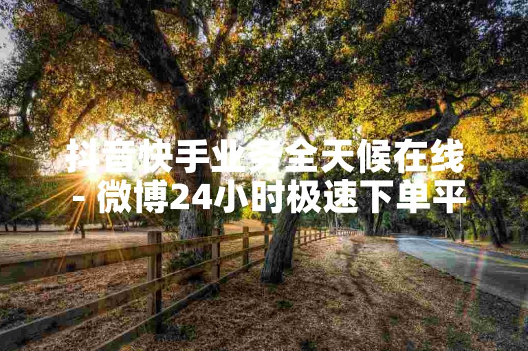 抖音快手业务全天候在线 - 微博24小时极速下单平台。