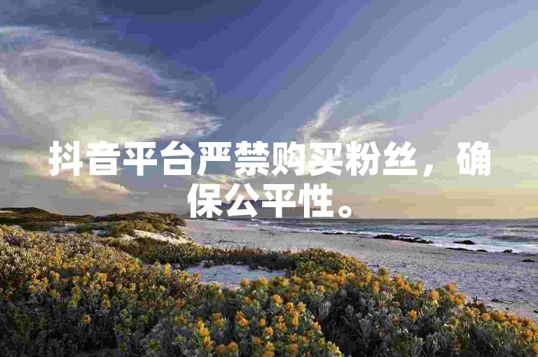抖音平台严禁购买粉丝，确保公平性。