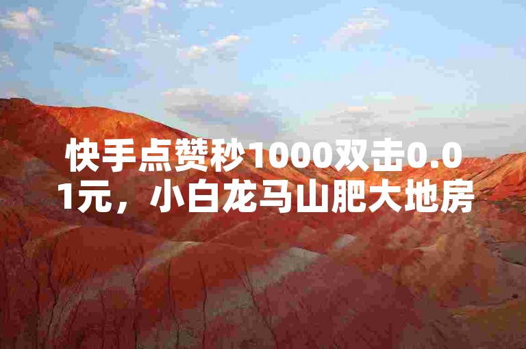 快手点赞秒1000双击0.01元，小白龙马山肥大地房产装修的简洁说明。
